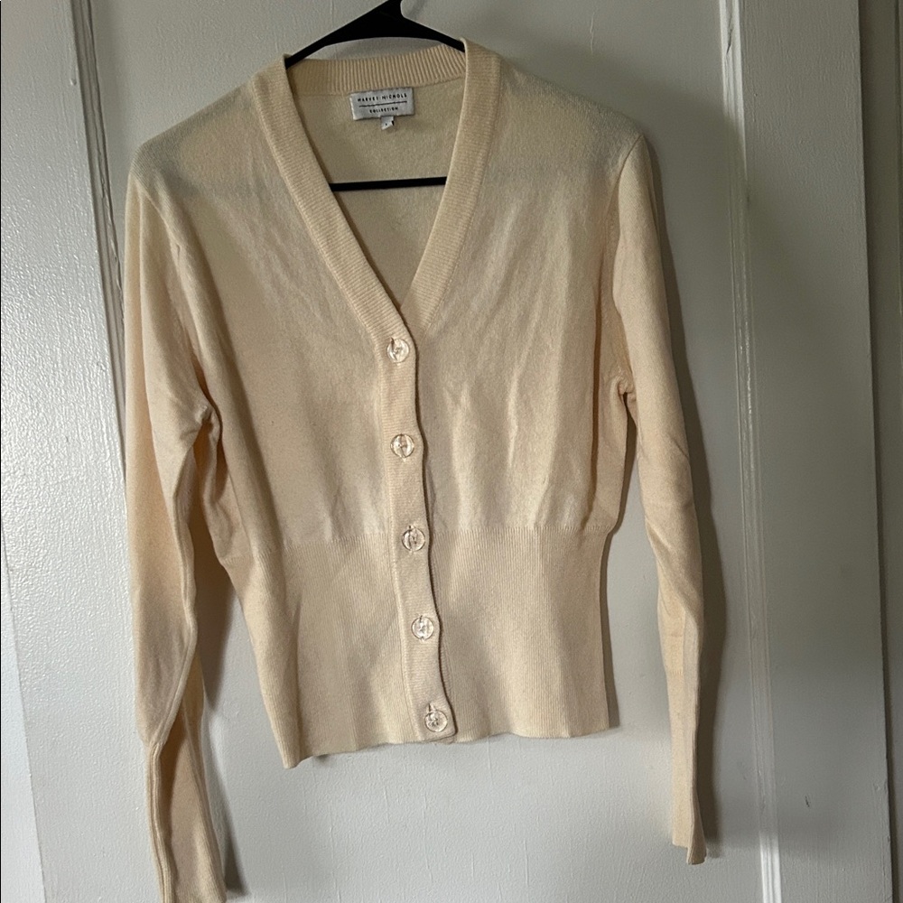 Cream Button-Up Women's Sweater